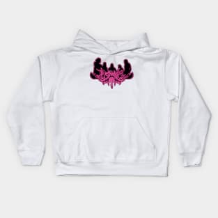 Pink Neon Sign Metalocalypse Logo Kids Hoodie